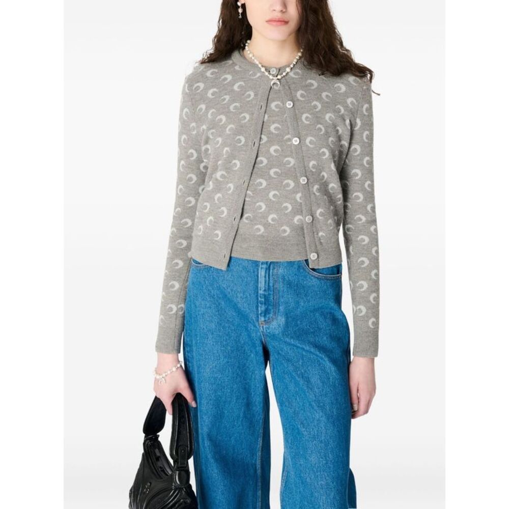 Marine Serre Women's Sweaters Light Grey - Picture 2 of 5